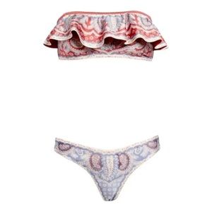 Zimmermann Red and Blue Paisley Bikini